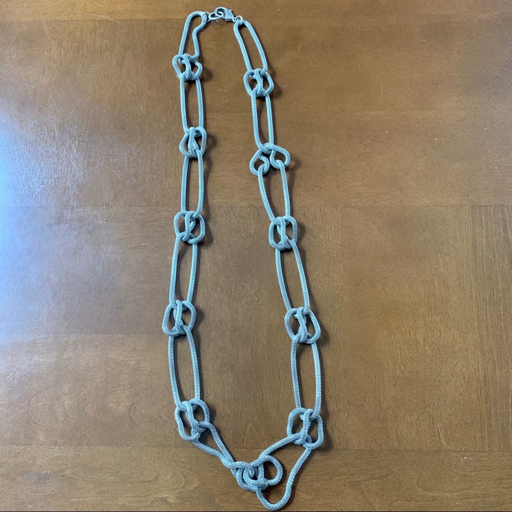 3/15 💚 Statement Necklace | Mesh Silver Chainlink